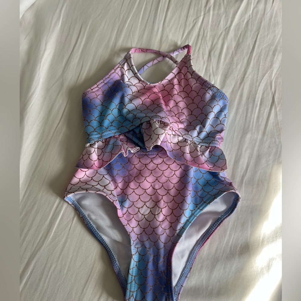 Mermaid Scales Kids Swimwear - Pink and Blue